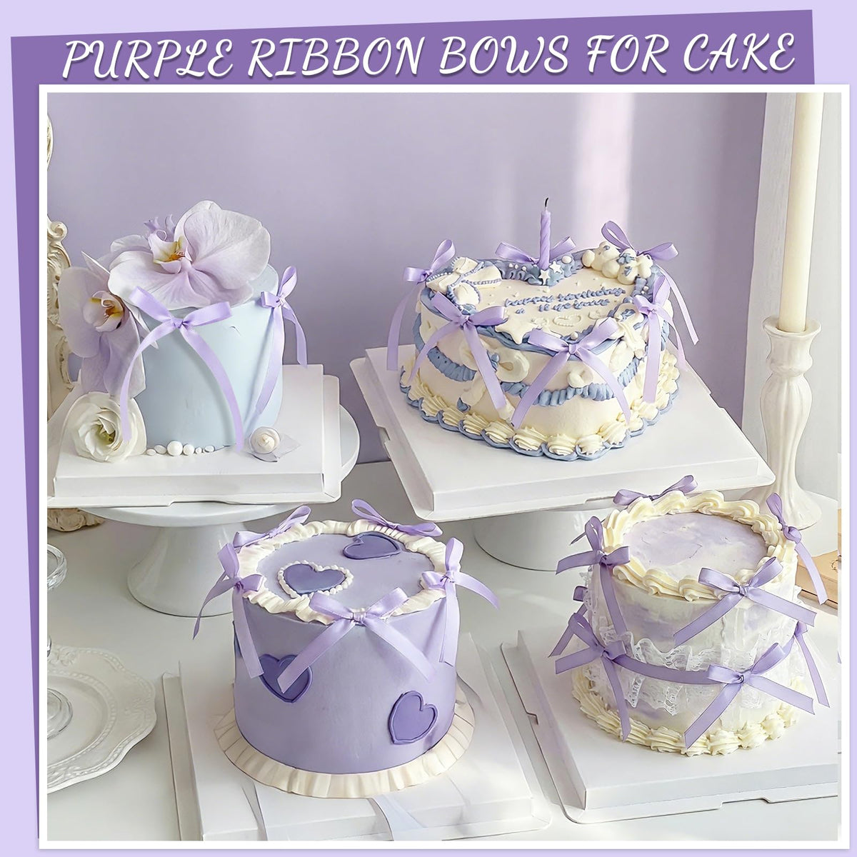30 Pack Bow Cake Toppers Pink Ribbon Bows for Cake Back to School Decor