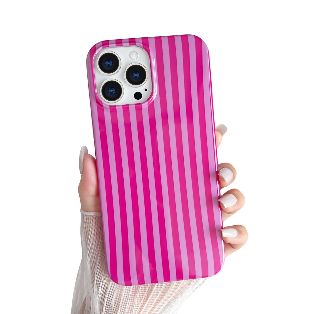 Yeddabox for iPhone 15 Pro Case Cute Striped Phone Case Soft TPU Slim Shockproof Phone Cover for Women Girls, Green and Blue