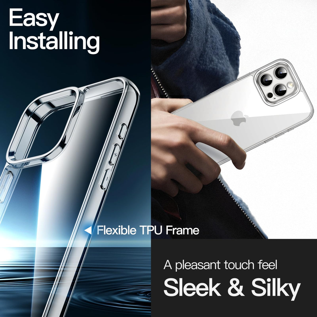 JETech Case for iPhone 16 Pro, Anti-Yellowing, Natural Titanium