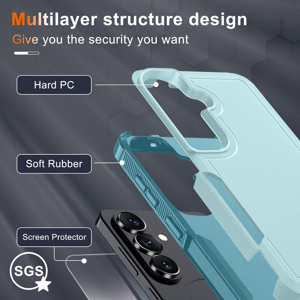 Case for Samsung Galaxy A36/A56/A27,Full Body Heavy Duty Cover,Black Matte
