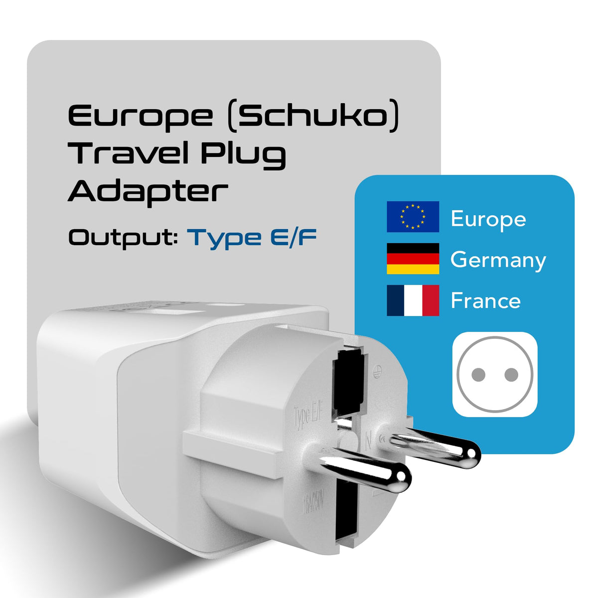 Ceptics 2 in 1 UK Adapters for Travel, Dual USA Input, Grounded, Pack of 3