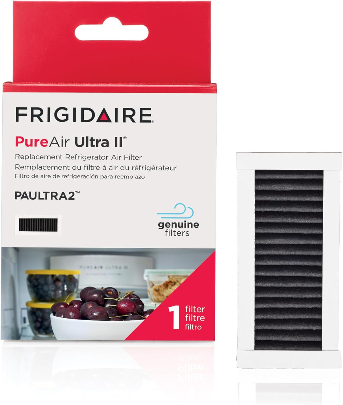Frigidaire PAULTRA2 Refrigerator Air Filter Replacement, White, 1 Count