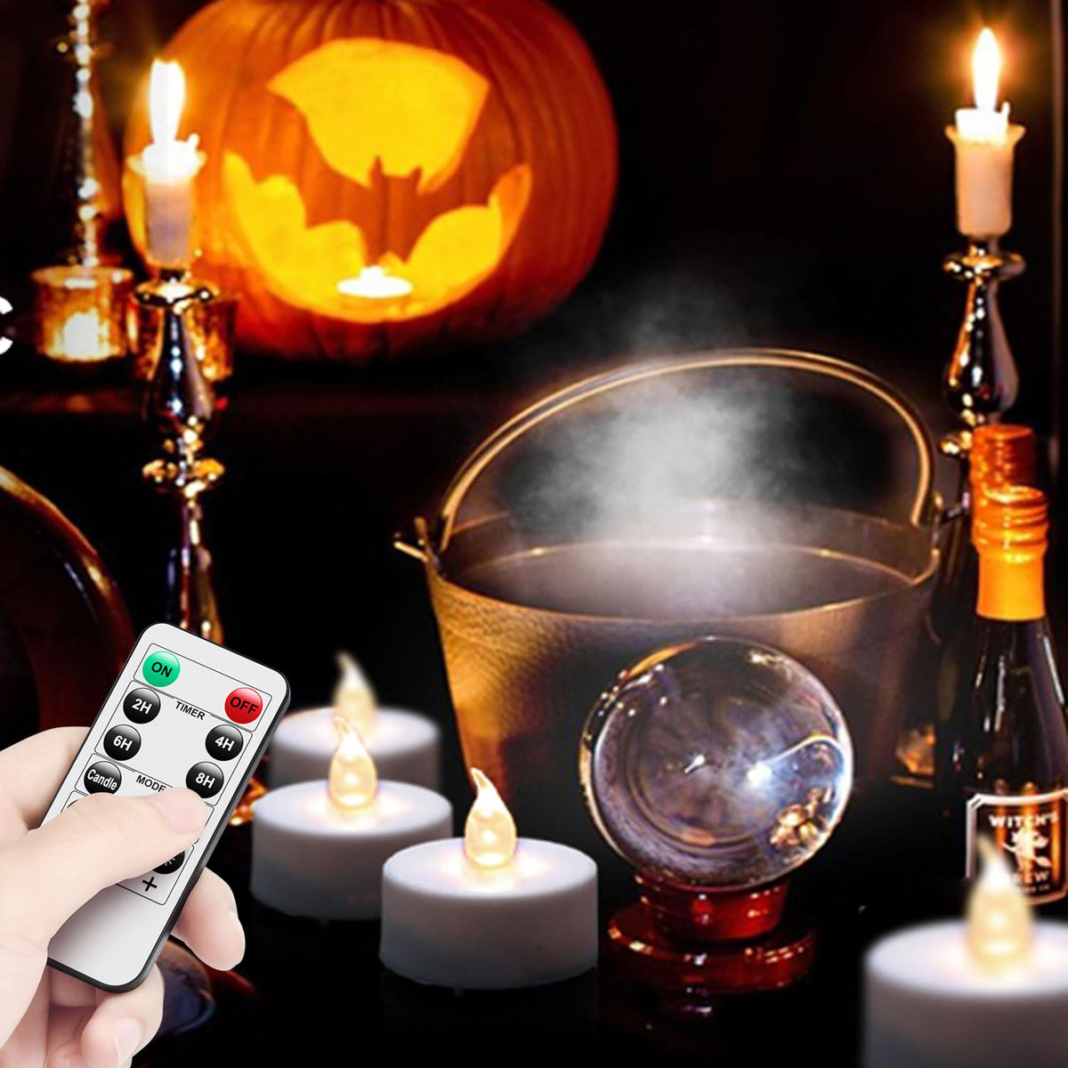 Battery Operated LED Tea Lights Flameless Flickering Candles 12PACK