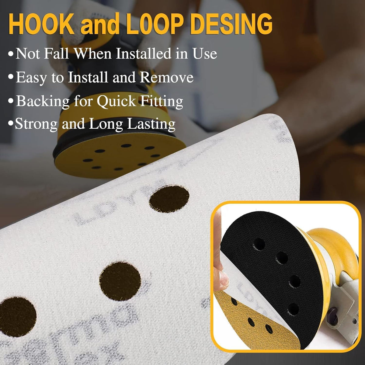 50PCS 5 Inch Sanding Discs 2500 Grit Random Orbit Sander Sandpaper