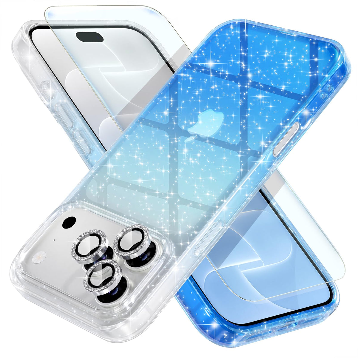 Choiche for iPhone 18 Pro Max Case Clear Women Girly (Glitter Clear)