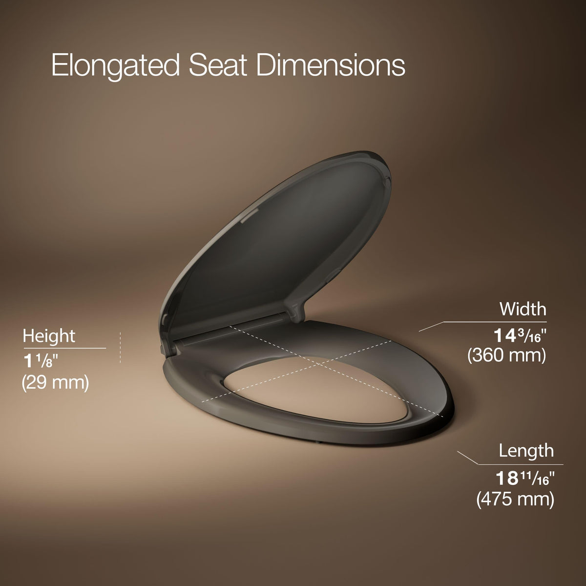 KOHLER CACHET® Nightlight Soft Close Toilet Seat Elongated, ReadyLatch®, Grip-Tight Hardware, White