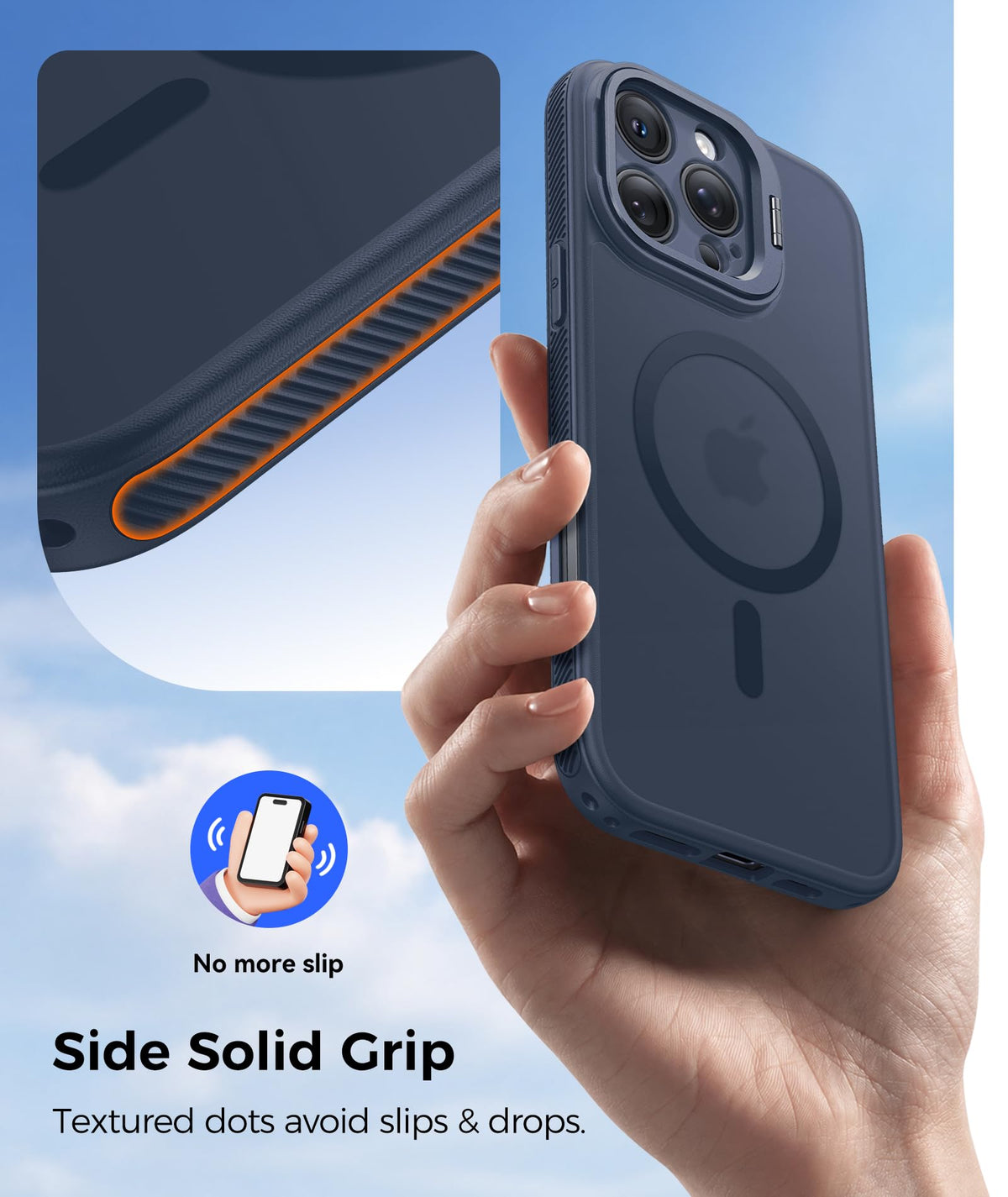 FNTCASE for Samsung Galaxy Z Fold 7 Case with 360 Spin Magnetic Stand Black
