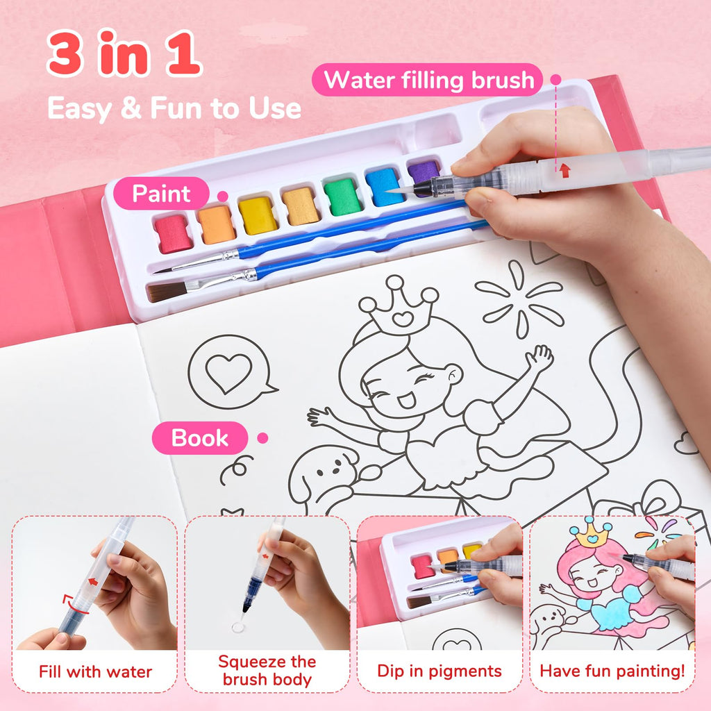 JoyCat Paint with Water Coloring Books for Toddlers (Magical Pony)