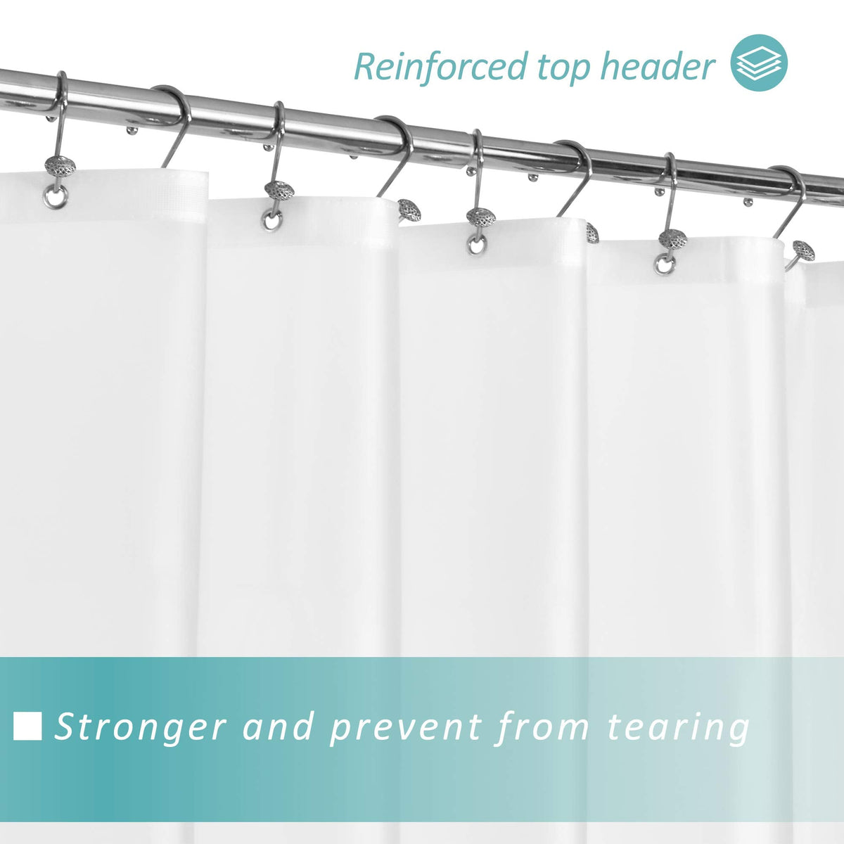 Mrs Awesome Dark Gray Shower Curtain Liner with 3 Magnets, 72x72