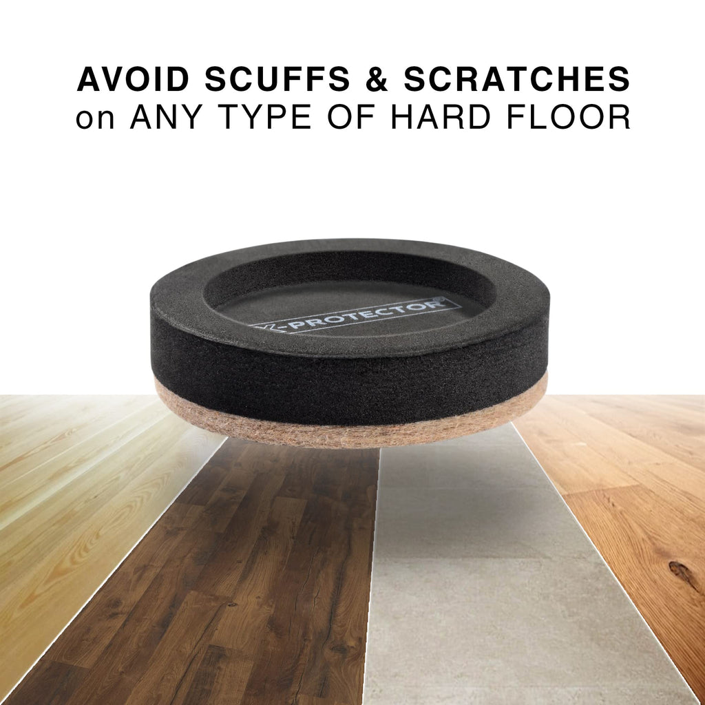 Felt Furniture Sliders for Hardwood Floors X-PROTECTOR 16 PCS 3 ½”