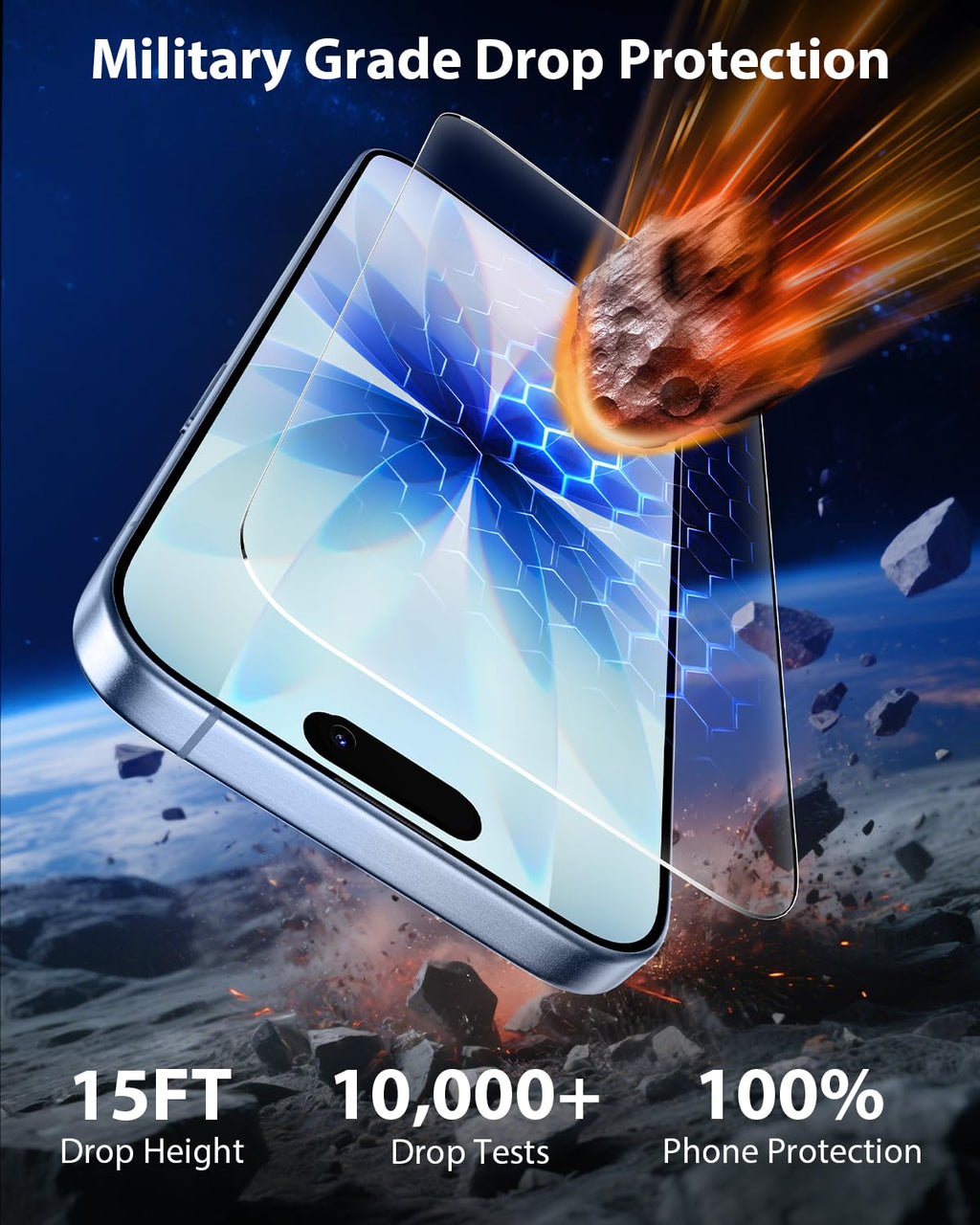 Mkeke Screen Protector for iPhone 17 Pro, 3 Pack 9H+ Tempered Glass