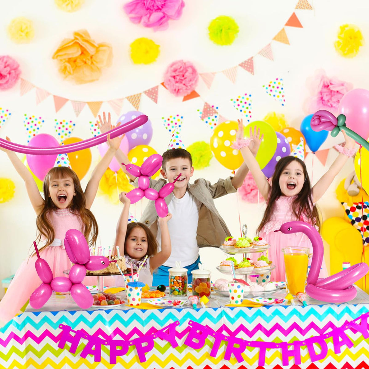 100Pcs clear 260 Balloons Clear Long Skinny Latex Balloon for Animal Ballons, Premium Quality Balloons for Beginners Baloons Making Kid's Carnivals Party Decoartion