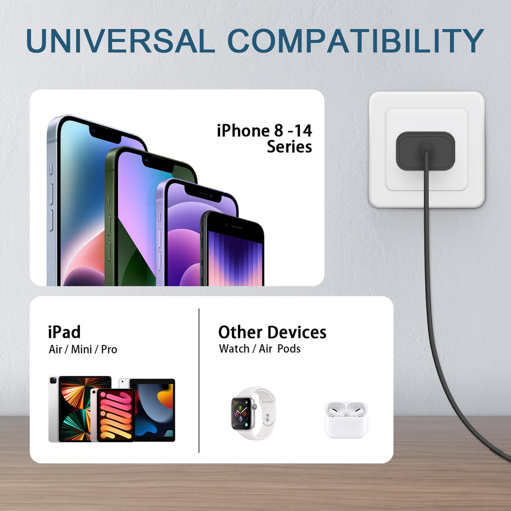 CXX 10FT iPhone 14/13/12 Charger 20W Fast Charging [MFi Certified]