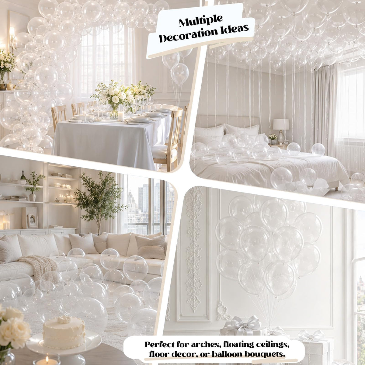 Togvu White Balloons, 50Pack 5 Inch Small Mini Matte White Latex Party Balloons for Wedding Engagement Bridal Baby Shower Anniversary Decorations Supplies
