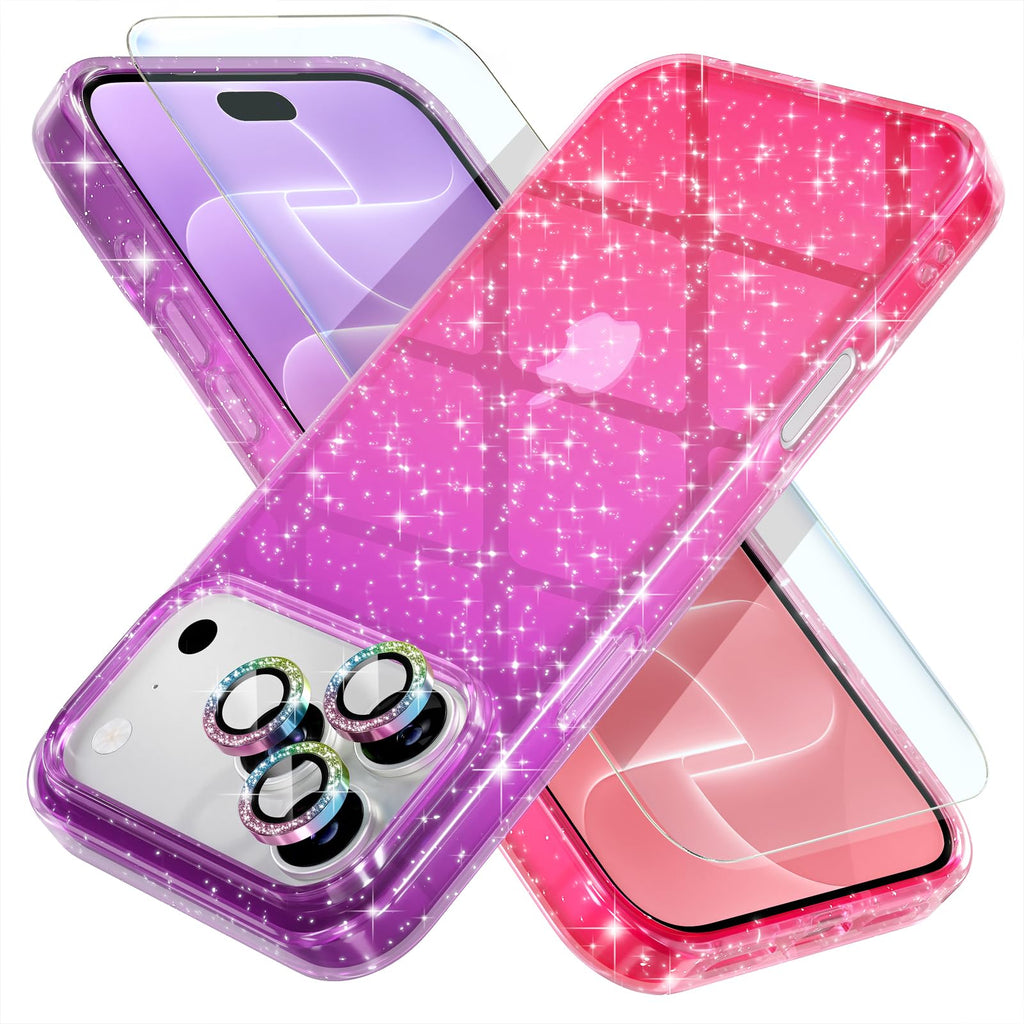 Choiche for iPhone 18 Pro Max Case Clear Women Girly (Glitter Clear)