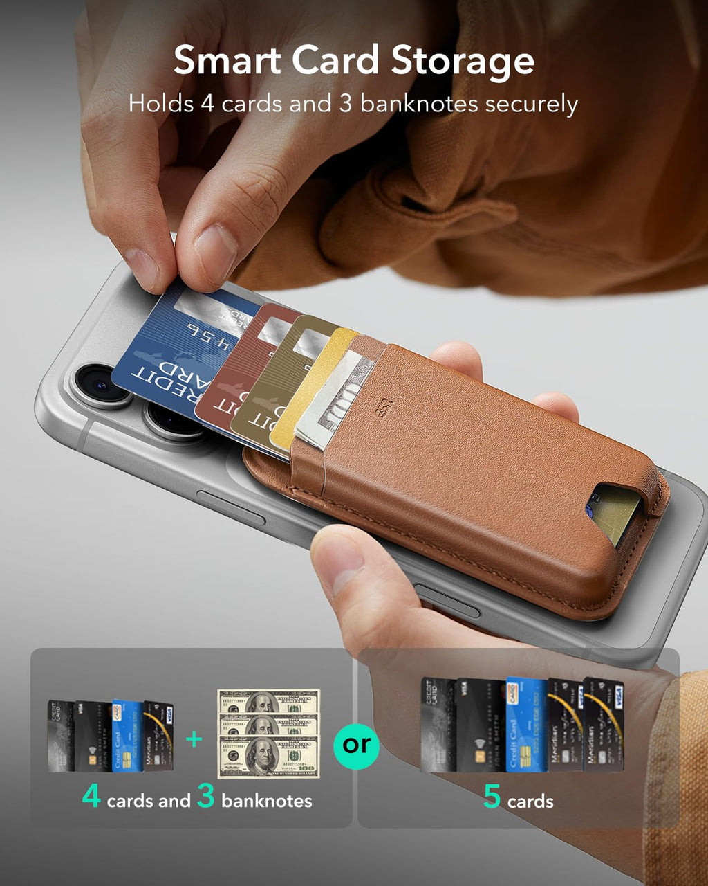 ESR for MagSafe Wallet, 5 Card Holder for Phone Case, RFID Blocking