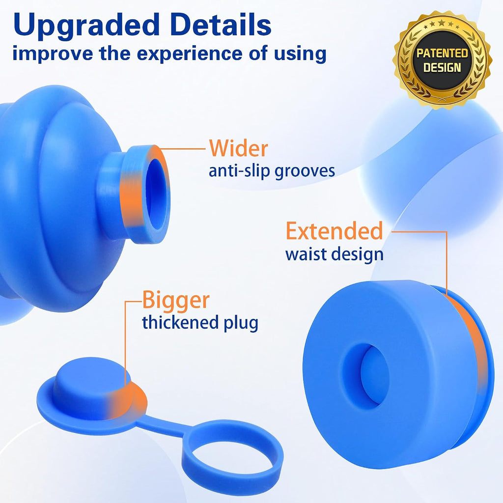 Gofriipai 3 and 5 Gallon Water Jug Cap, Reusable Silicone Bottle Lid Covers