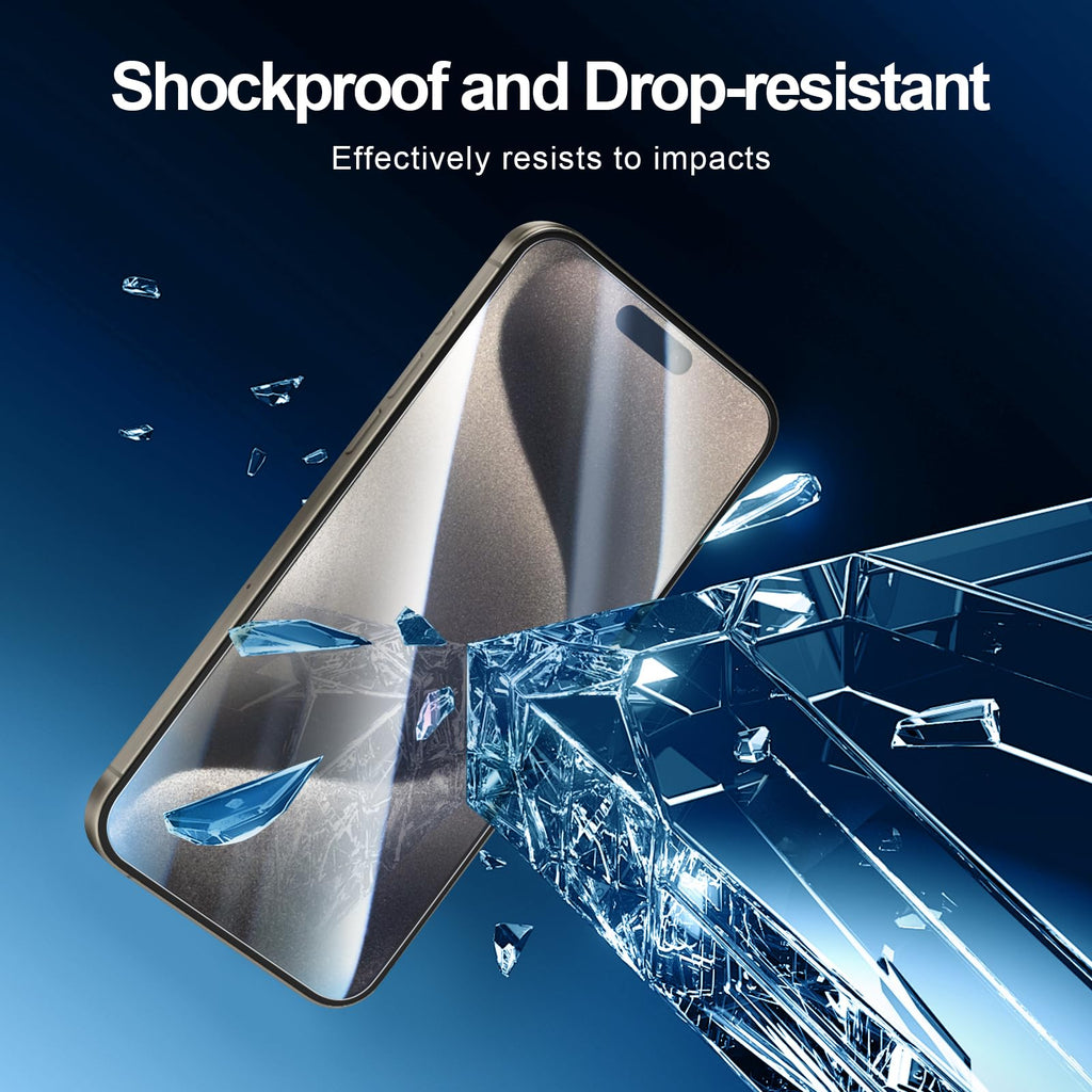 NEW'C for iPhone 16 Pro Screen Protector + Camera Lens Protector + Tool