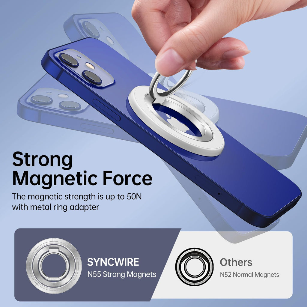SYNCWIRE for MagSafe Phone Grip, Magnetic Phone Ring Holder Stand Kickstand