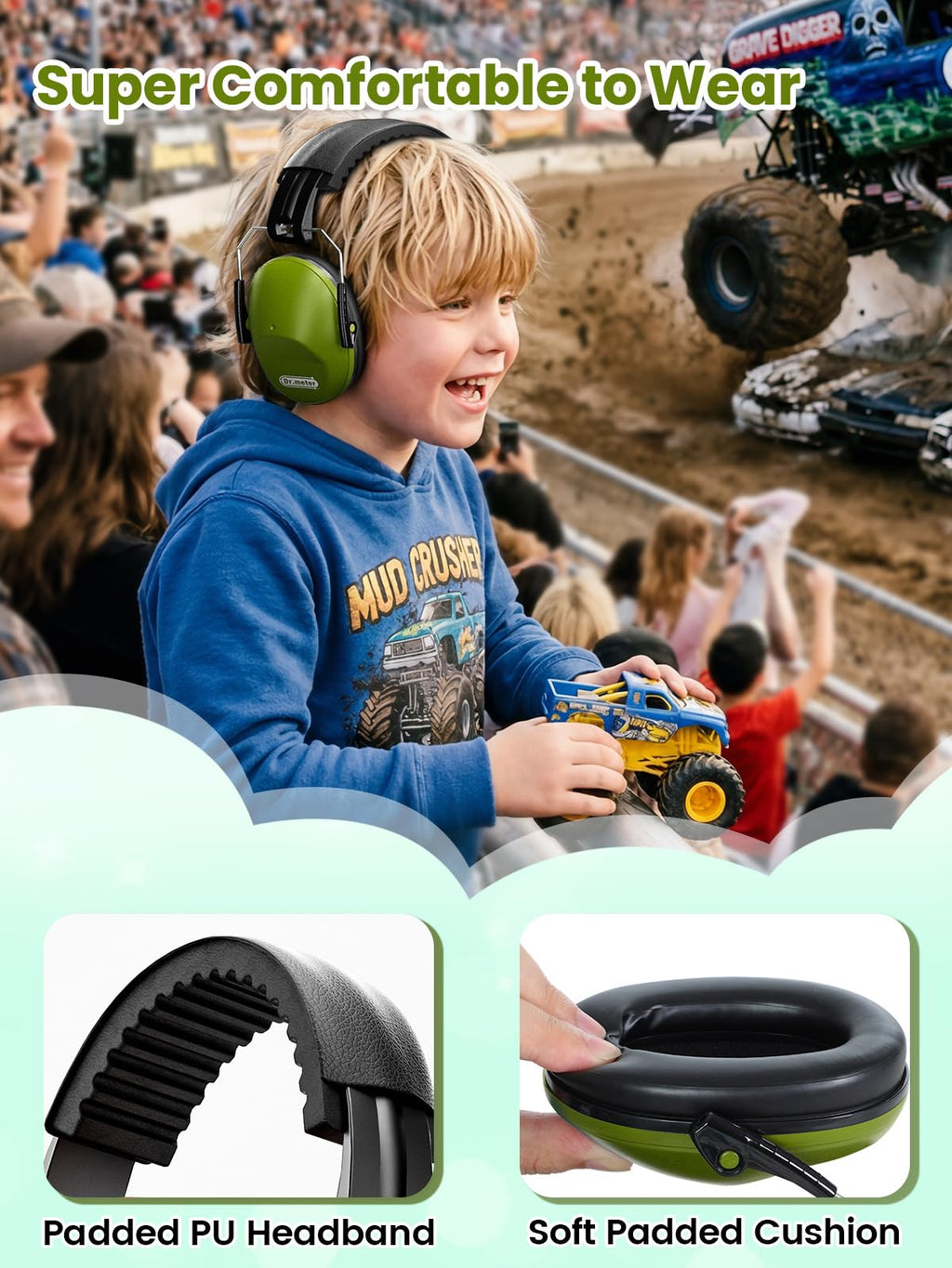 Dr.meter EM100 Noise Cancelling Headphones for Kids Adults, Ear Muffs