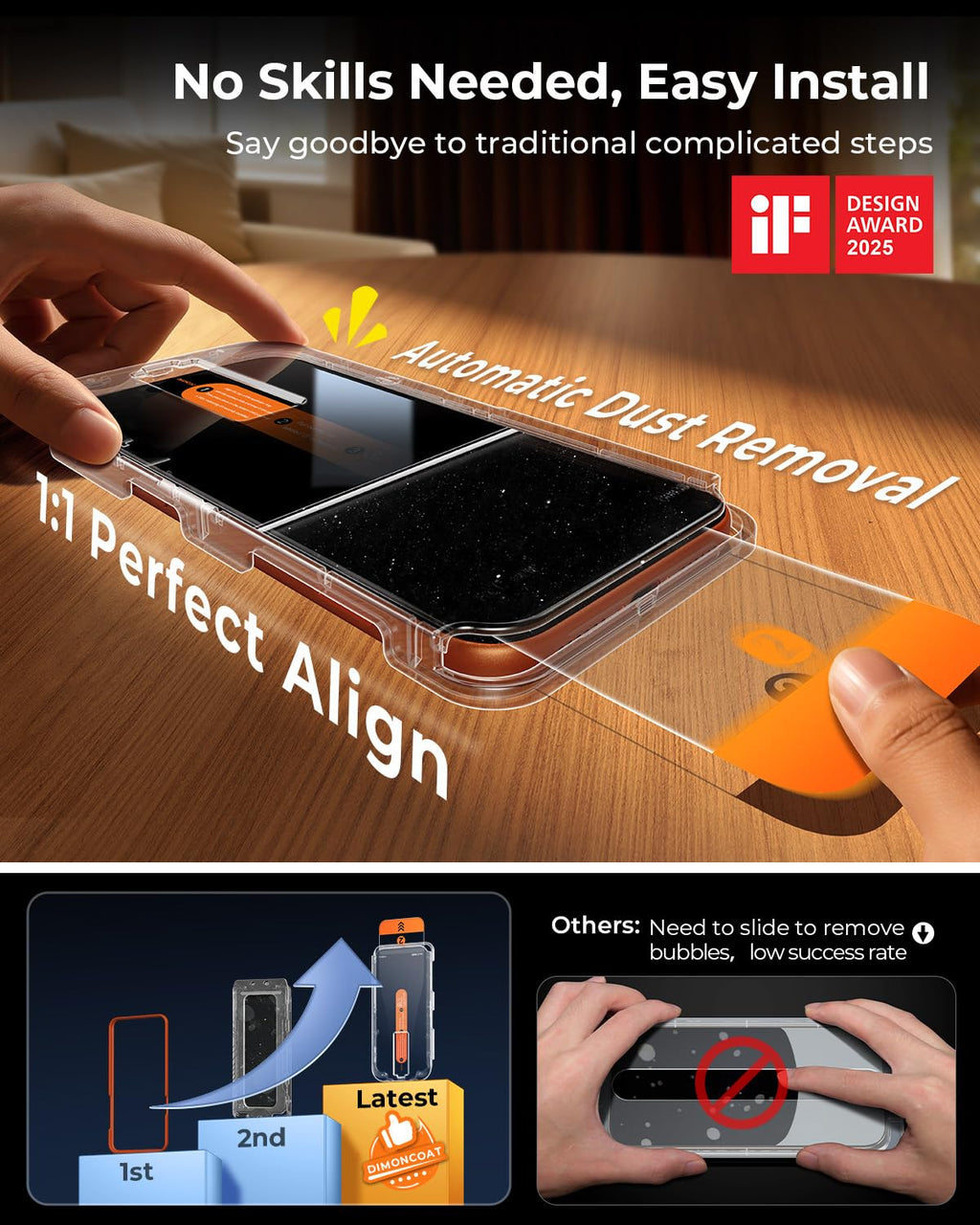 DIMONCOAT Top 9H++ Glass 2 Pack for iPhone 17 Pro Screen Protector 6.3''