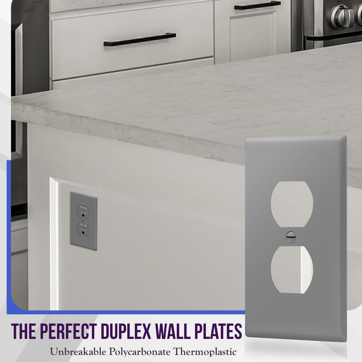 ENERLITES 10 Pack Outlet Covers Wall Plate for Duplex Receptacle, White