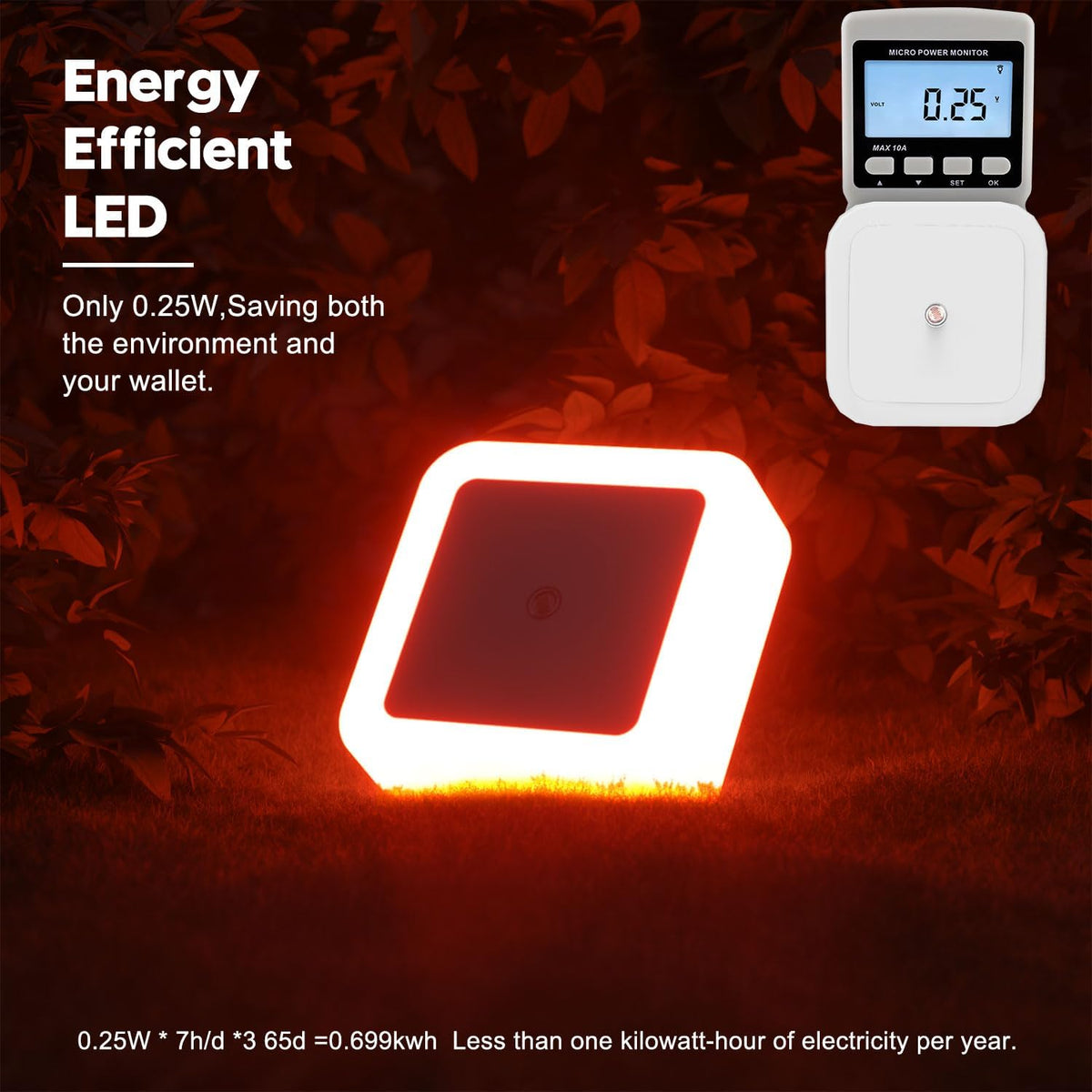 Sujeet Night Light, Night Lights Plug into Wall 8-Pack, Nightlight Plug in Night Light, Dusk to Dawn Night Lamp Led (Red)