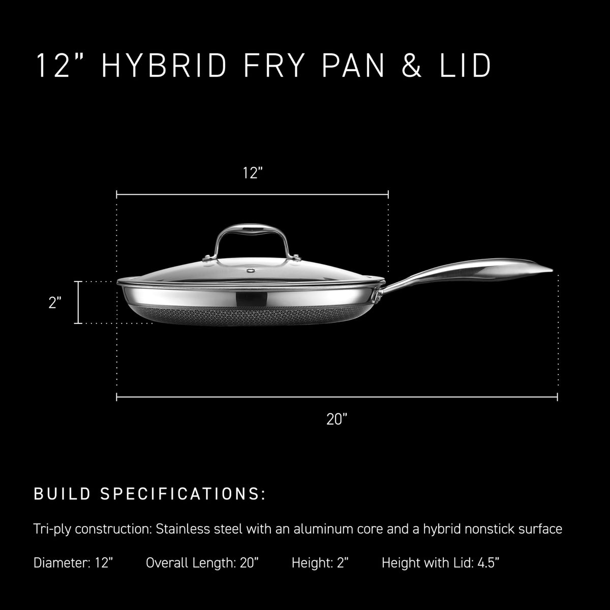 HexClad 10" Hybrid Nonstick Frying Pan, Dishwasher & Induction Safe