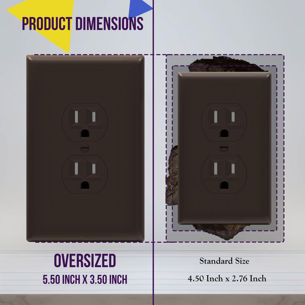 ENERLITES 10 Pack Outlet Covers Wall Plate for Duplex Receptacle, White