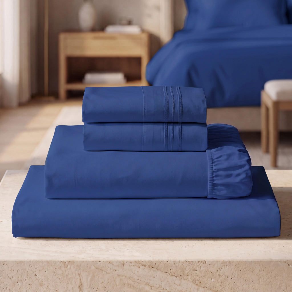 Mellanni Iconic 4-Piece Bed Sheet Set, 16" Deep Pocket (Queen, White)