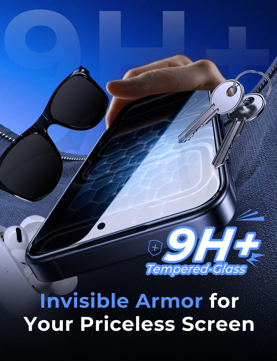 MAGIC JOHN for iPhone 16e Privacy Tempered glass Screen Protector 6.1 inch