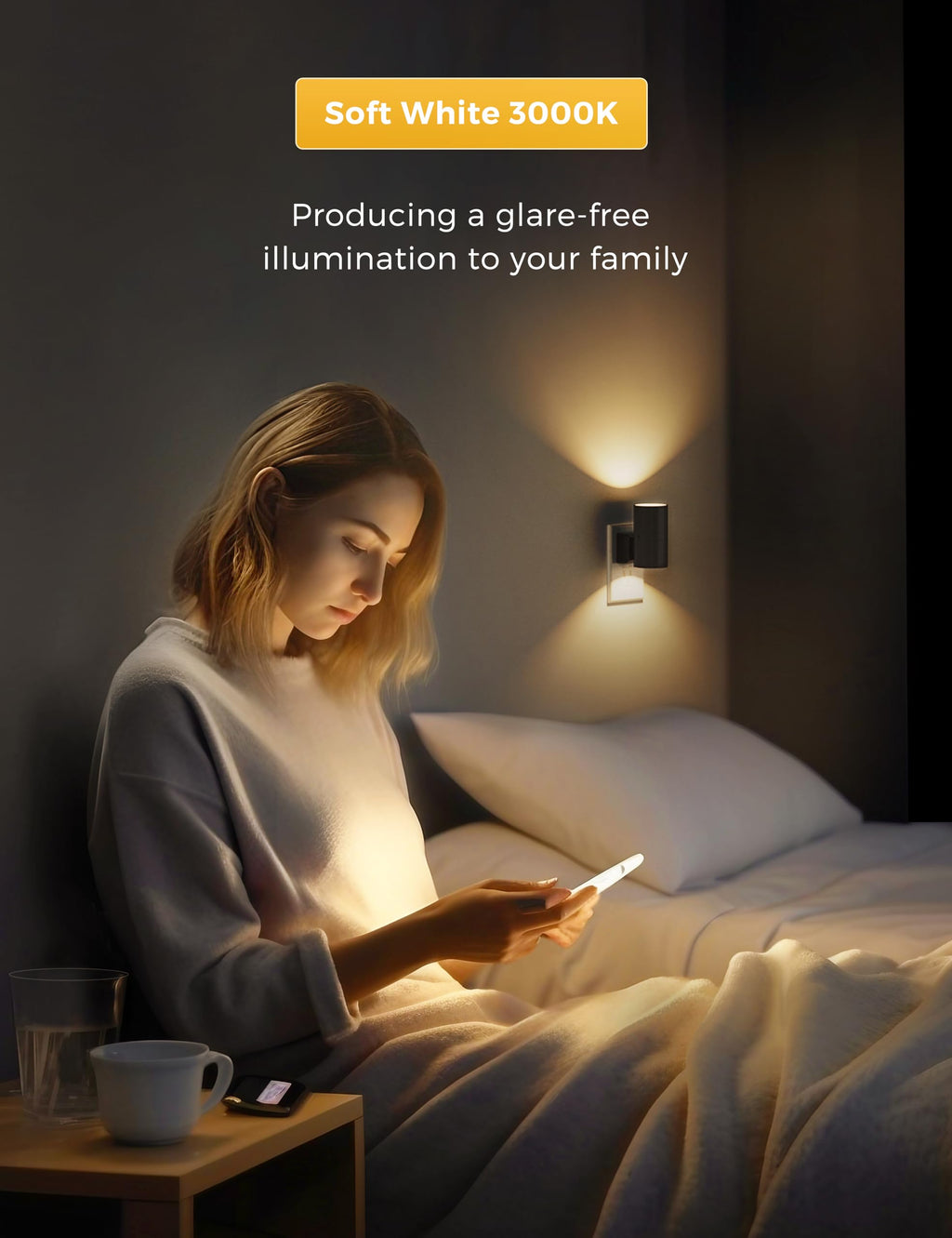 L LOHAS LED Night Light Plug in, Night Lights Plug into Wall, Soft White