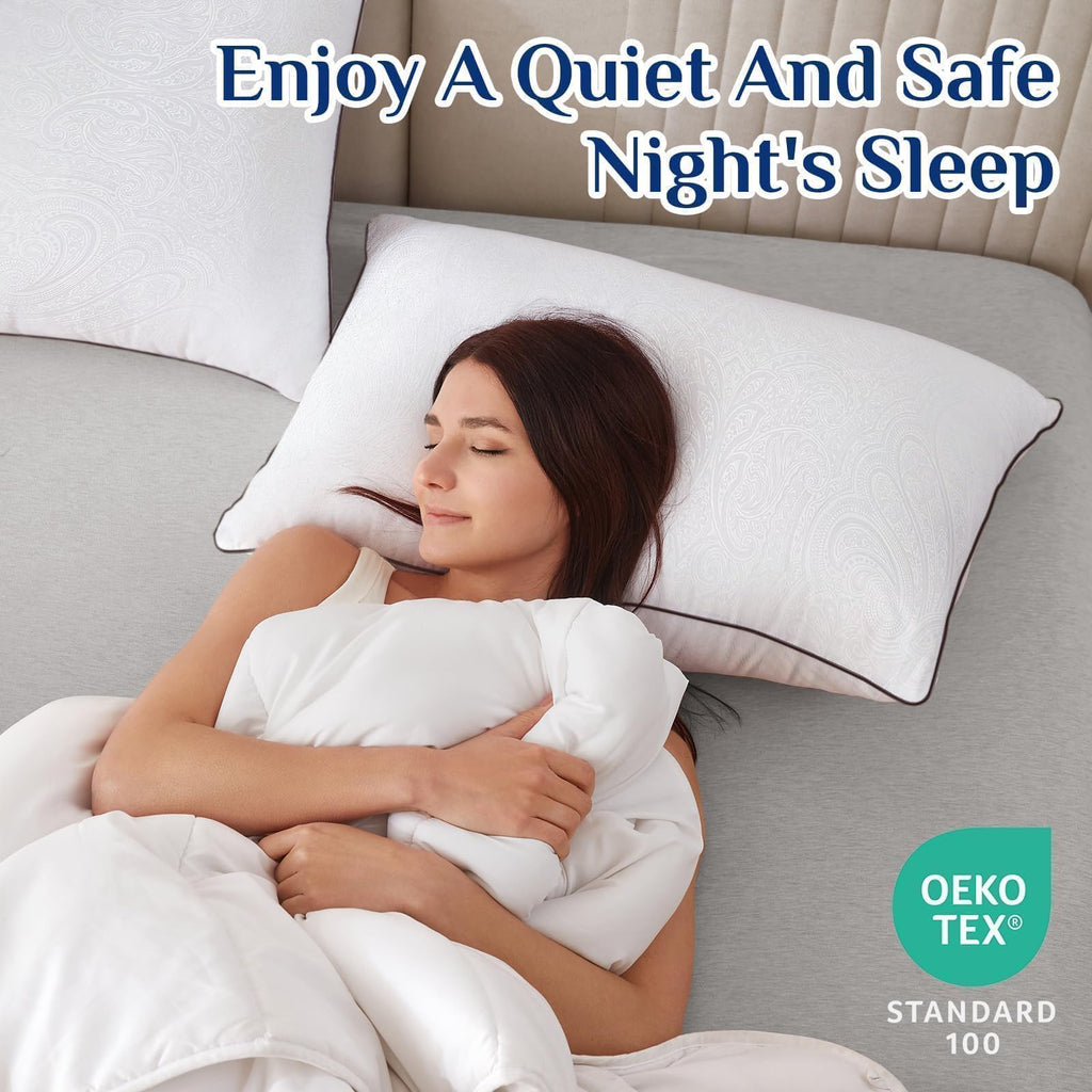 JOLLYVOGUE King Pillows 2 Pack, Cooling and Firm King Size Pillows with Oeko-Tex Certified Down Alternative Filling for Side, Back, and Stomach Sleepers, Hotel Collection