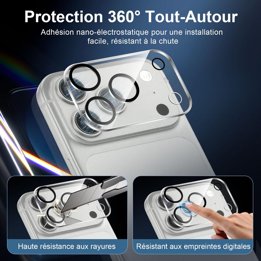 NEW'C for iPhone 16 Pro Screen Protector + Camera Lens Protector + Tool