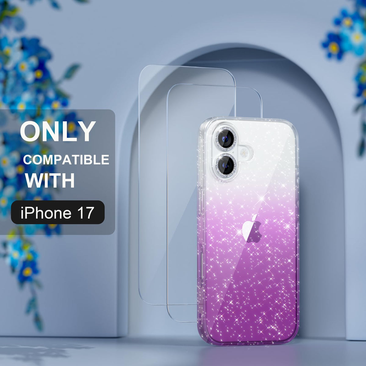 Choiche for iPhone 18 Pro Max Case Clear Women Girly (Glitter Clear)