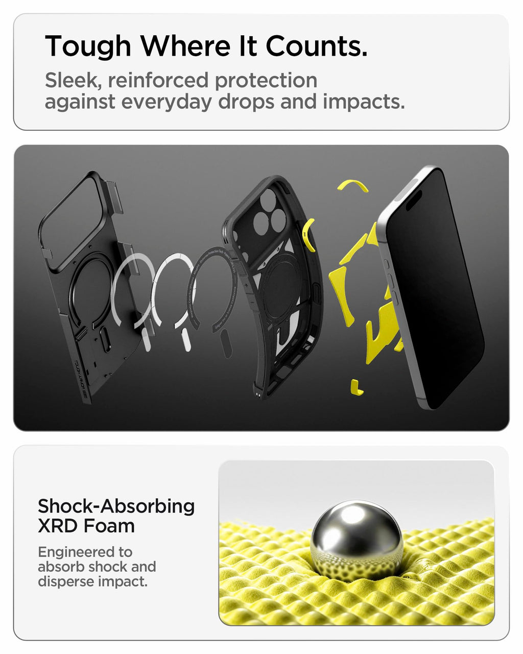 Spigen Tough Armor MagFit for iPhone 15 Pro Case, Metal Slate