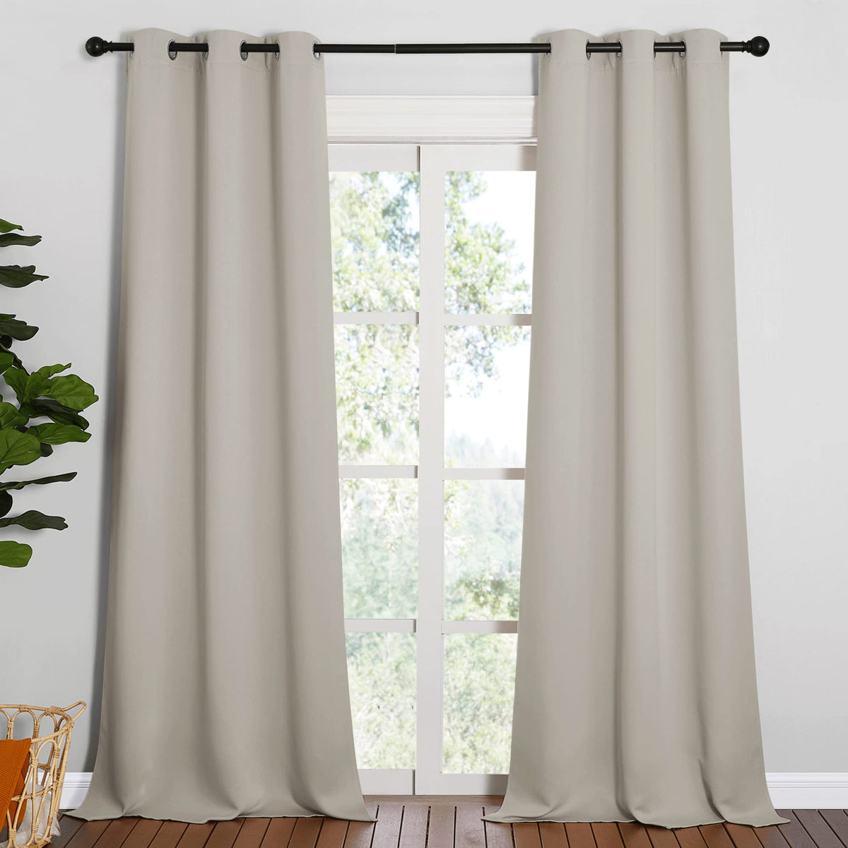 NICETOWN Thermal Insulated Solid Grommet Blackout Curtains/Drapes/Panels for Dining Room (Hunter Green, 1 Pair, 42 by 63-Inch)