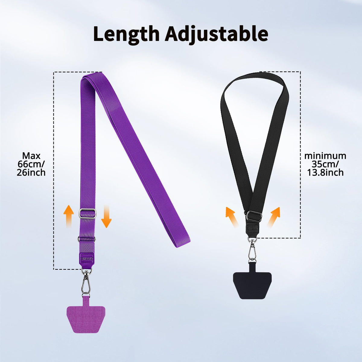 CACOE Phone Lanyard, Black+Gray, 2 Pack