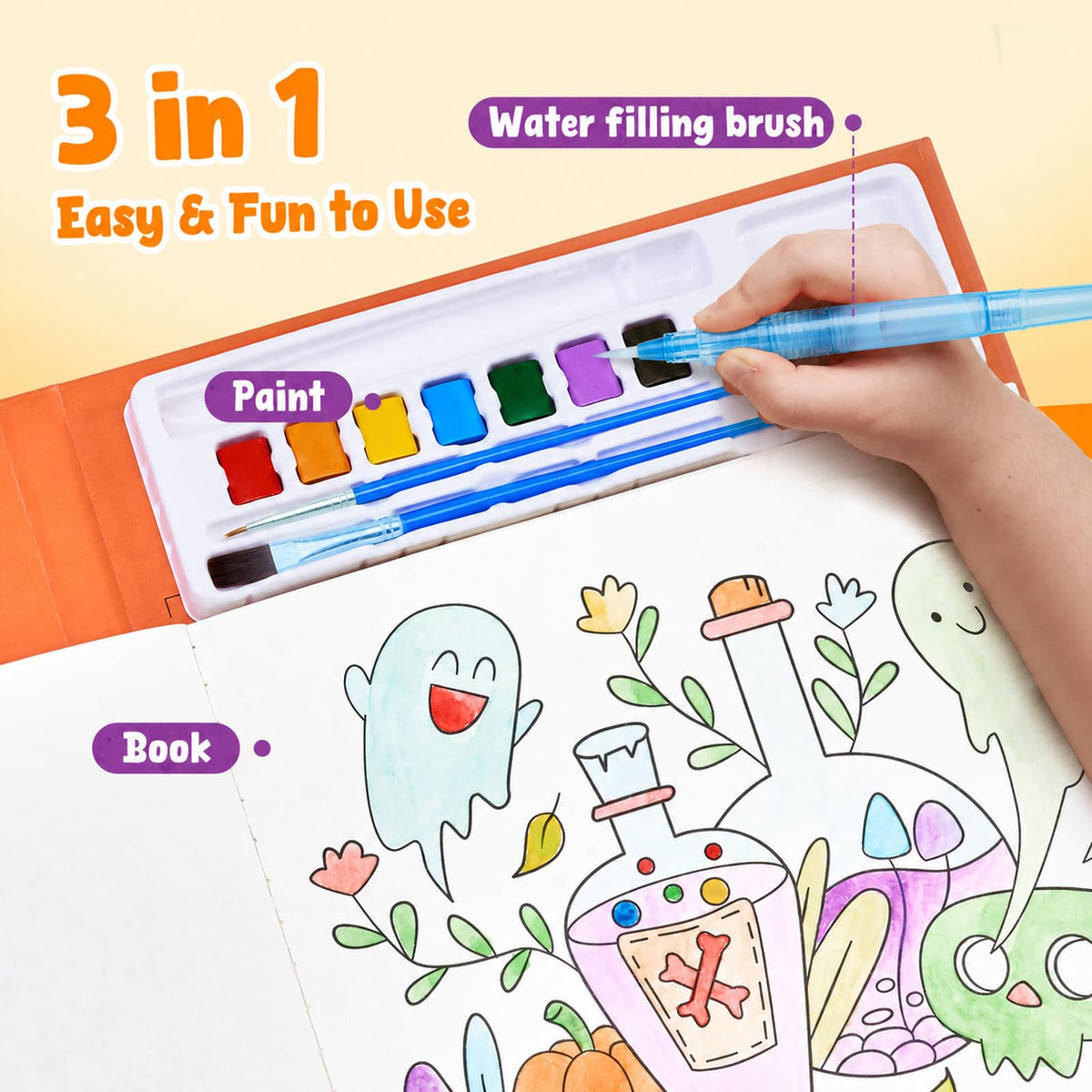 JoyCat Paint with Water Coloring Books for Toddlers (Magical Pony)