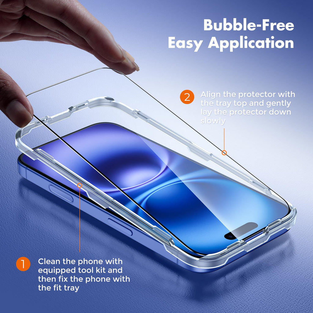 UNBREAKcable 3-Pack Screen Protector for iPhone 16 Pro Max, Full Coverage