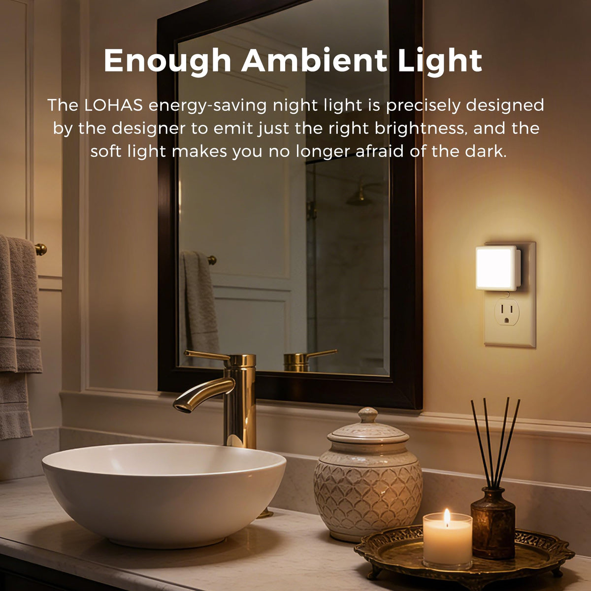 L LOHAS LED Night Lights Plug into Wall 2-Pack, 0.3W Plug in Night Light