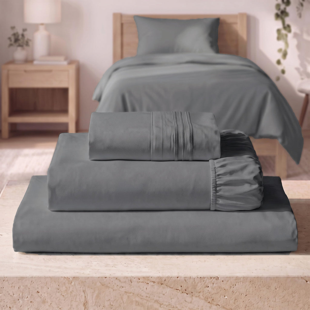 Mellanni Iconic 4-Piece Bed Sheet Set, 16" Deep Pocket (Queen, White)