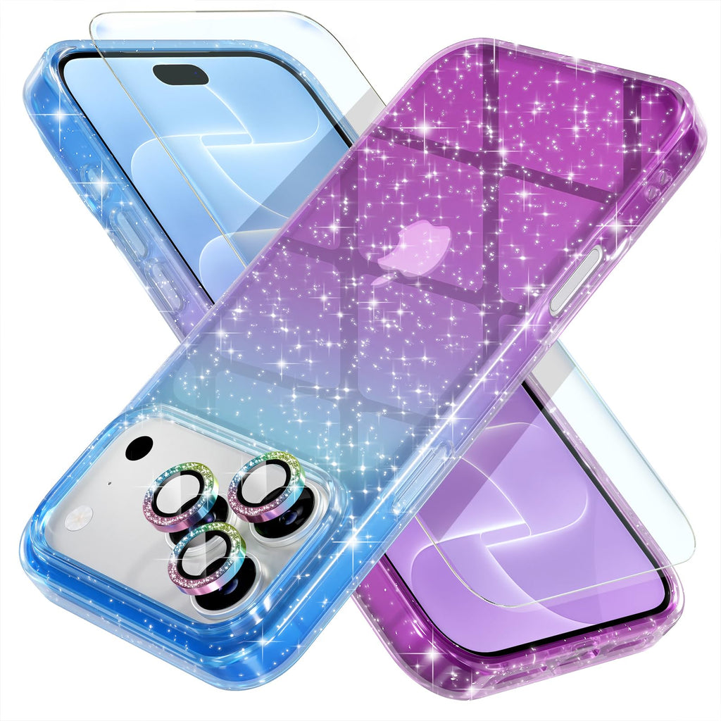 Choiche for iPhone 18 Pro Max Case Clear Women Girly (Glitter Clear)