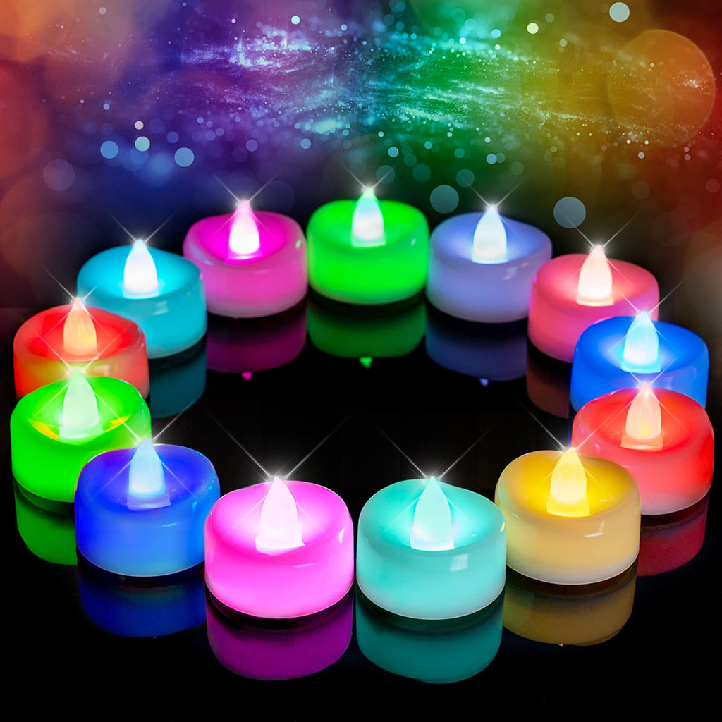 merrynights LED Candles, Tea Lights Candles Battery Operated Bulk, 24-Pack Long-Lasting 200 Hours Flameless Tealight Candles, Realistic Tea Lights for Halloween Christmas Wedding, 1.5'' D X 1.25'' H
