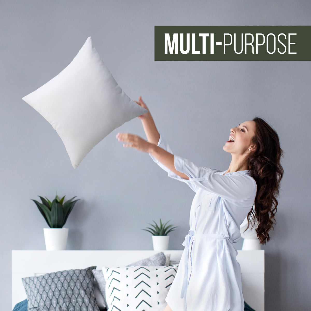 Utopia Bedding Throw Pillows, 12x20 Pillow Inserts, Pack of 1, White