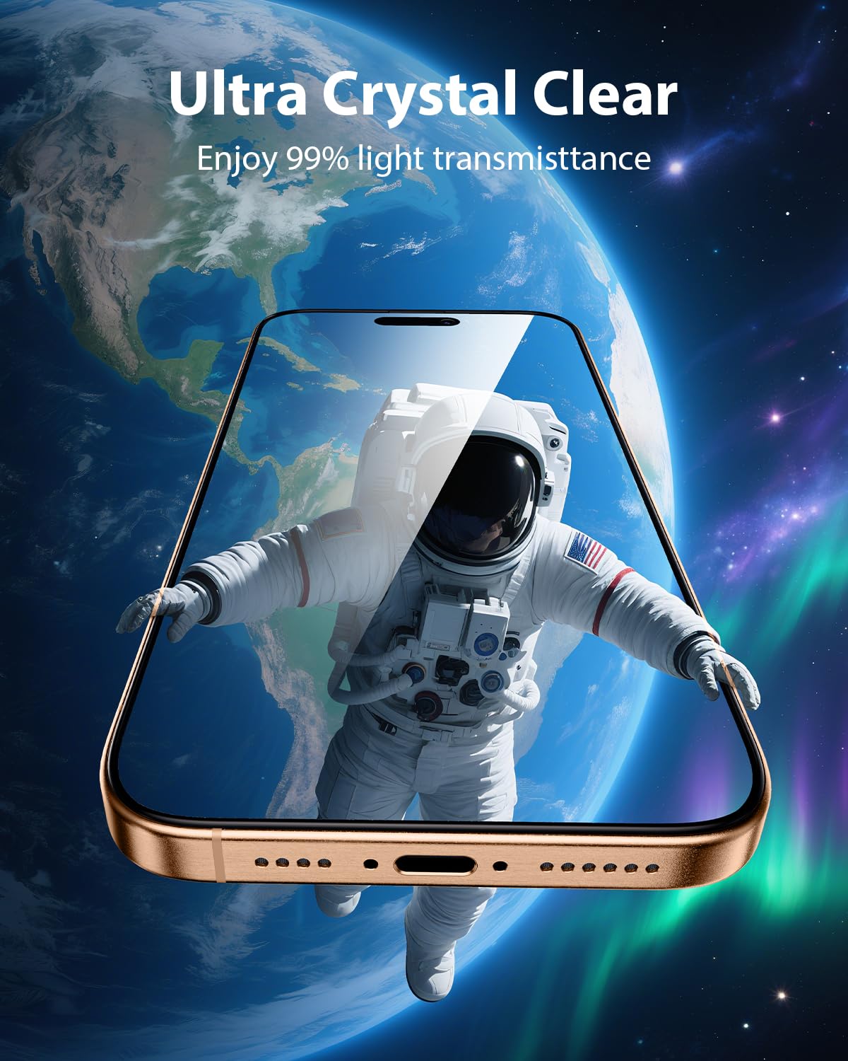 Mkeke Screen Protector for iPhone 17 Pro, 3 Pack 9H+ Tempered Glass