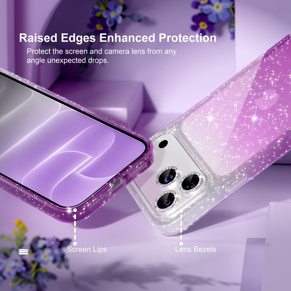 Choiche for iPhone 18 Pro Max Case Clear Women Girly (Glitter Clear)