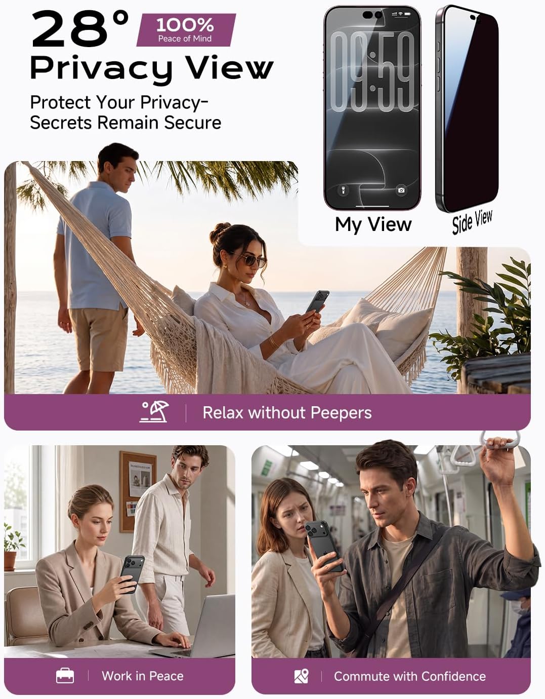 MAGIC JOHN Privacy 2Pack Galaxy S25 Plus Screen Protector