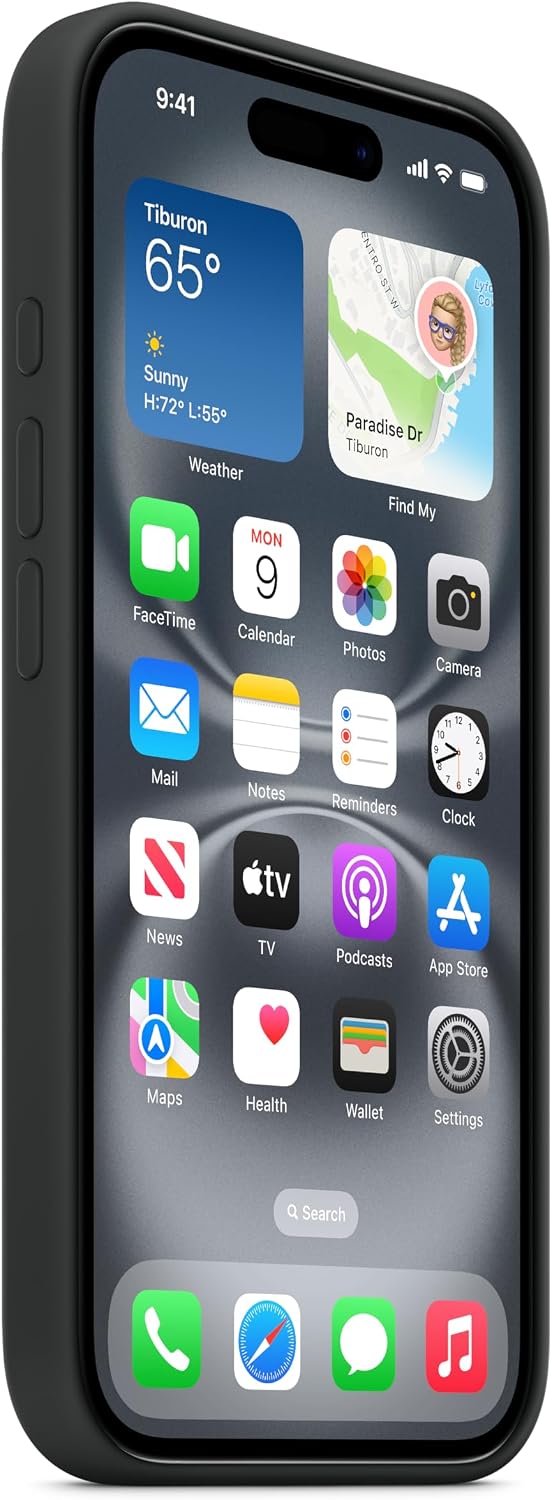 Apple iPhone 16 Pro Max Silicone Case with MagSafe and Camera Control: Lightweight Phone Case, Wireless Charging Compatible, Smooth Matte Finish, Black