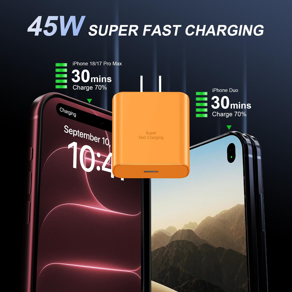 iPhone 18 17 Pro Max Charger Fast Charging 45W USBC iPhone Duo Fast Charger